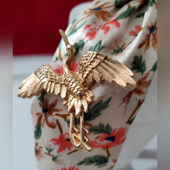 Headband crane heron bird floral satin vintage style handmade pearl crystals new - Picture 4 of 10